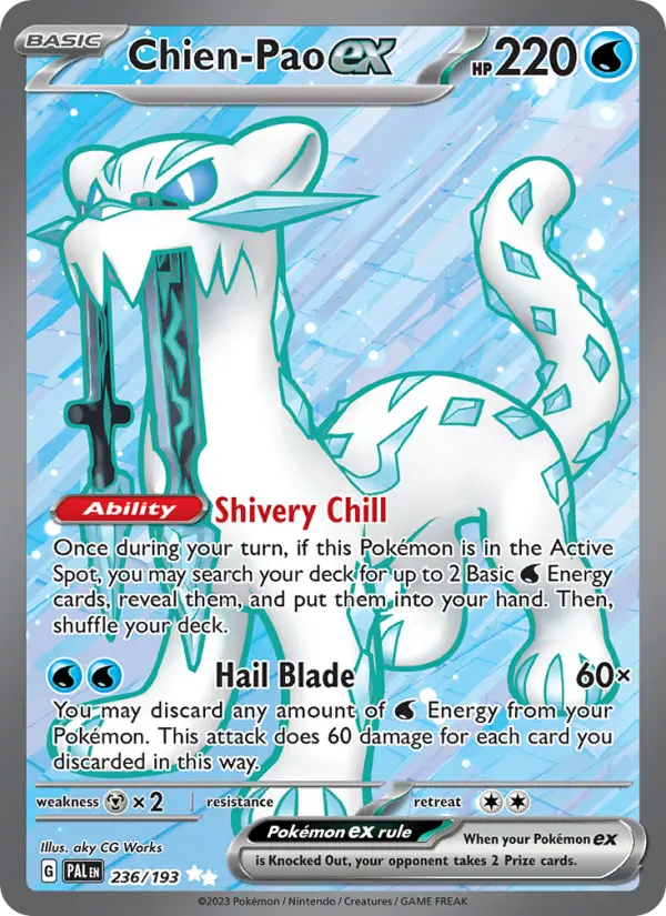 Chien-Pao ex Ultra Rare Pokemon card #236 from Paldea Evolved