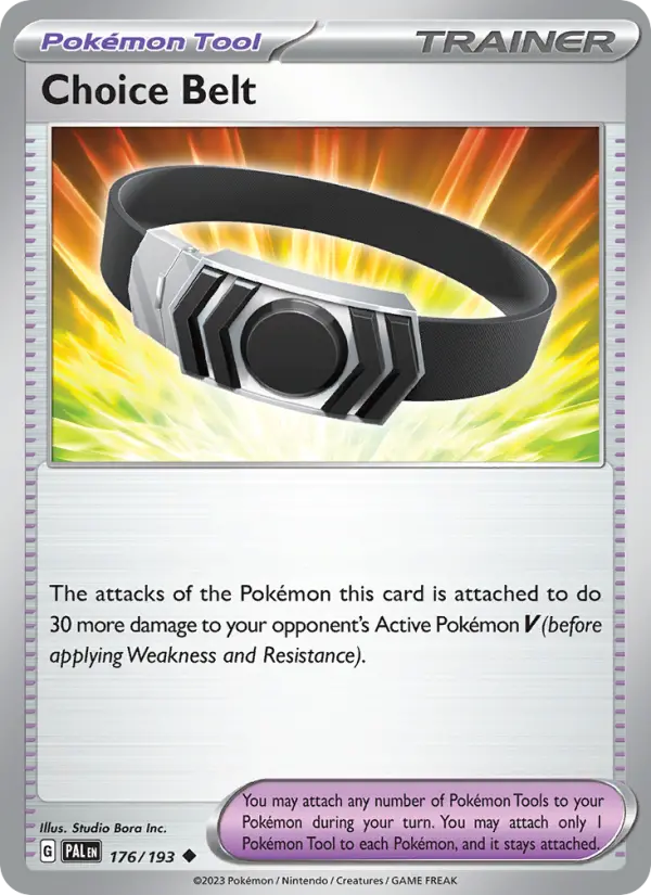 Choice Belt Uncommon Pokemon card #176 from Paldea Evolved