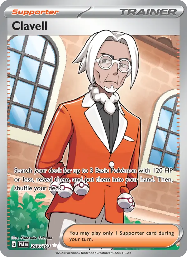 Clavell Ultra Rare Pokemon card #249 from Paldea Evolved
