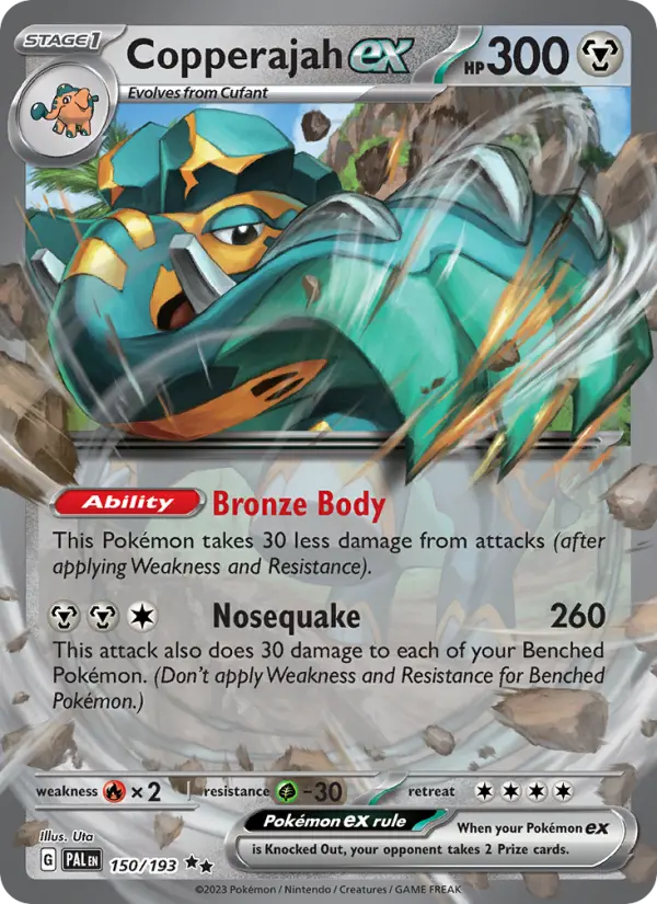 Copperajah ex Double rare Pokemon card #150 from Paldea Evolved