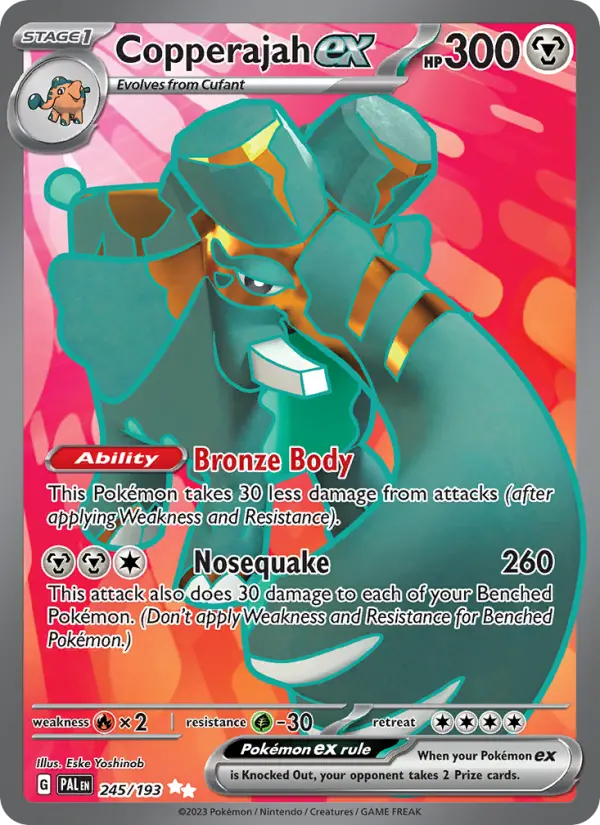 Copperajah ex Ultra Rare Pokemon card #245 from Paldea Evolved