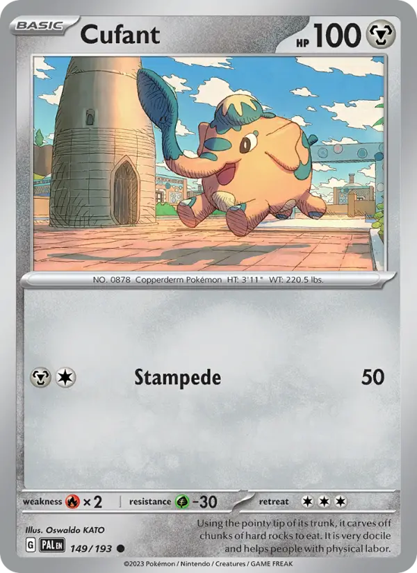 Cufant Common Pokemon card #149 from Paldea Evolved