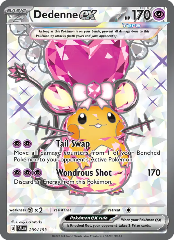Dedenne ex Ultra Rare Pokemon card #239 from Paldea Evolved