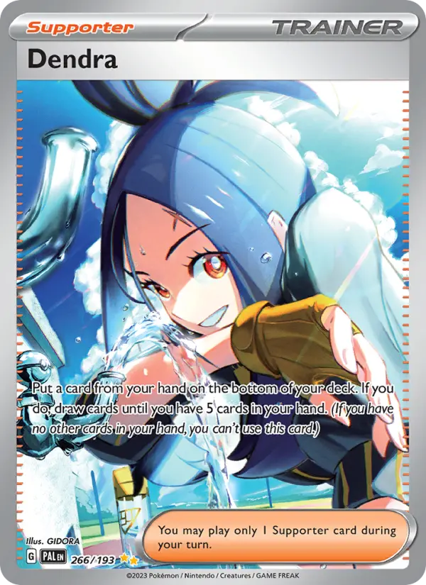 Dendra Special illustration rare Pokemon card #266 from Paldea Evolved