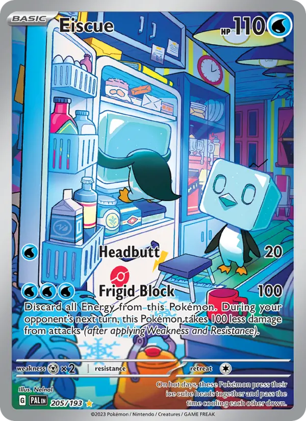 Eiscue Illustration rare Pokemon card #205 from Paldea Evolved