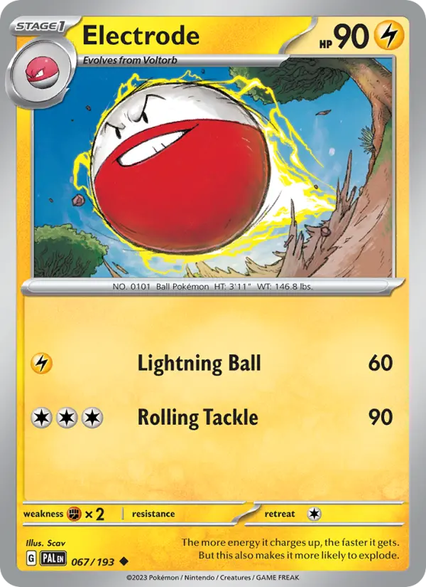 Electrode Uncommon Pokemon card #067 from Paldea Evolved