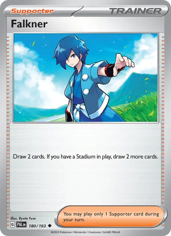 Falkner Uncommon Pokemon card #180 from Paldea Evolved