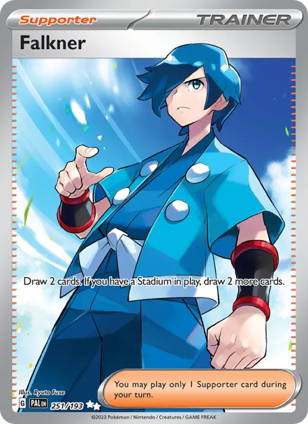 Falkner Ultra Rare Pokemon card #251 from Paldea Evolved