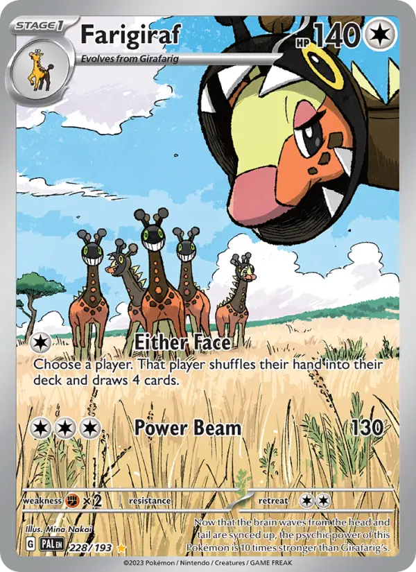 Farigiraf Illustration rare Pokemon card #228 from Paldea Evolved