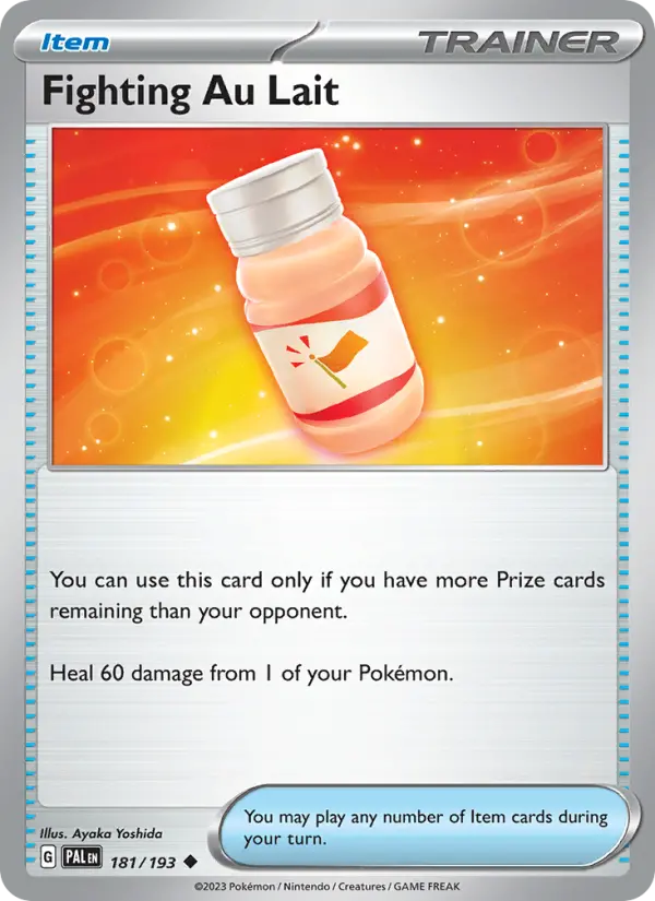 Fighting Au Lait Uncommon Pokemon card #181 from Paldea Evolved