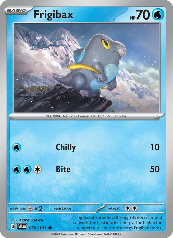 Frigibax Common Pokemon card #058 from Paldea Evolved