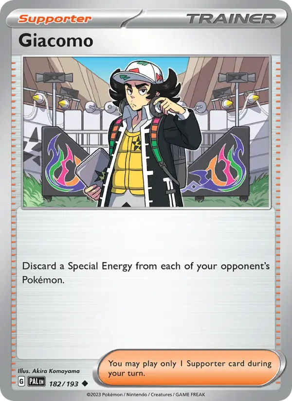 Giacomo Uncommon Pokemon card #182 from Paldea Evolved