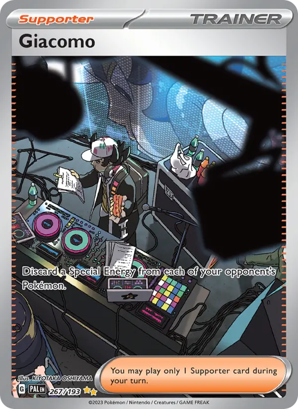 Giacomo Special illustration rare Pokemon card #267 from Paldea Evolved