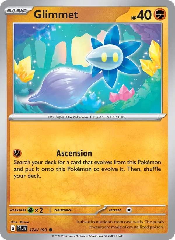 Glimmet Common Pokemon card #124 from Paldea Evolved