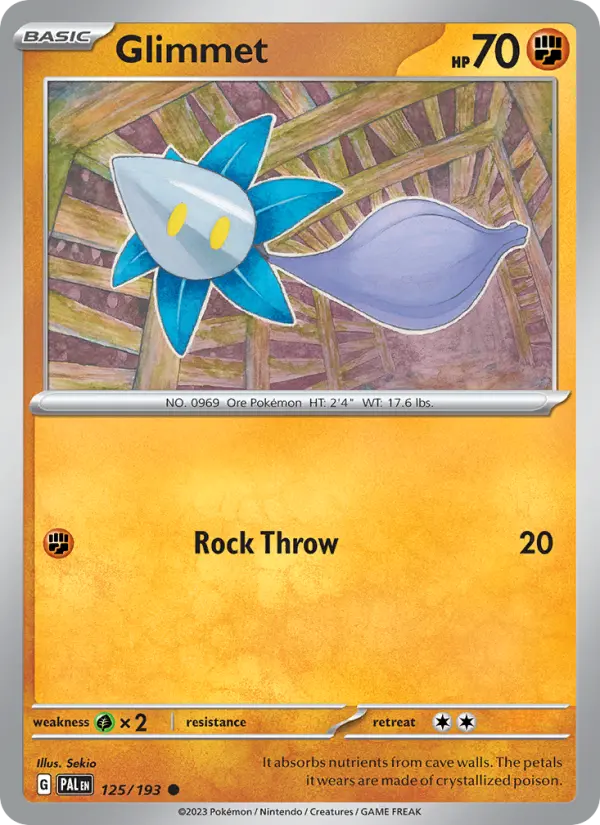 Glimmet Common Pokemon card #125 from Paldea Evolved