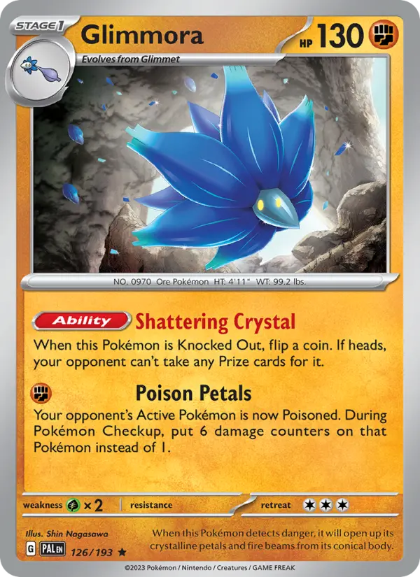 Glimmora Rare Pokemon card #126 from Paldea Evolved