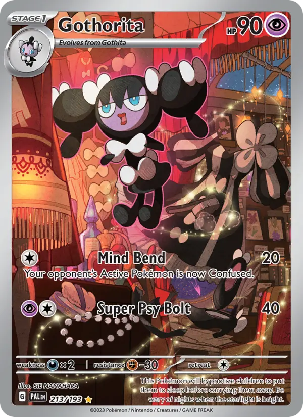 Gothorita Illustration rare Pokemon card #213 from Paldea Evolved