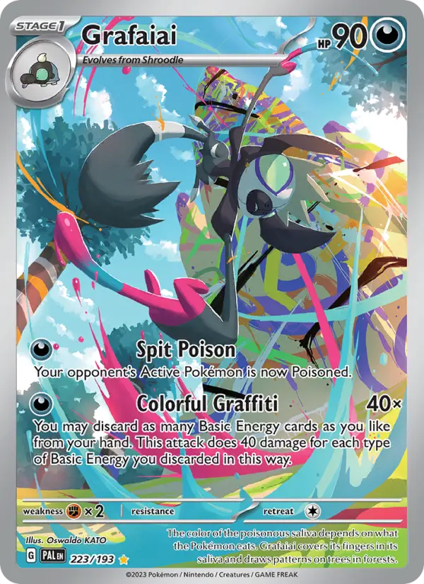 Grafaiai Illustration rare Pokemon card #223 from Paldea Evolved