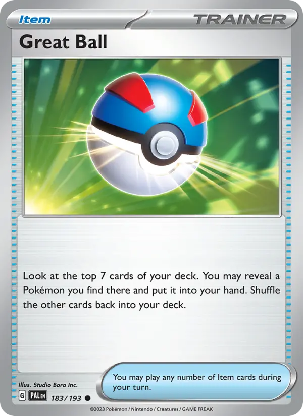 Great Ball Common Pokemon card #183 from Paldea Evolved