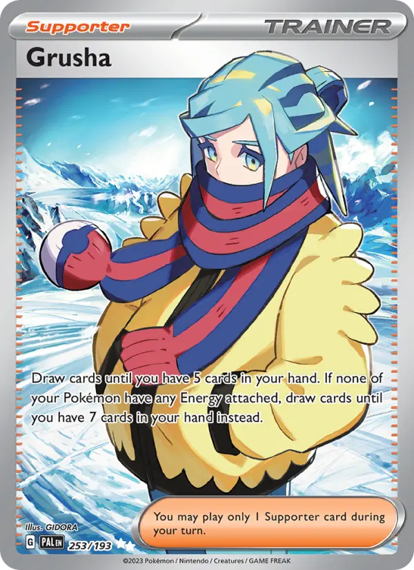 Grusha Ultra Rare Pokemon card #253 from Paldea Evolved