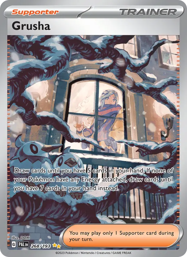 Grusha Special illustration rare Pokemon card #268 from Paldea Evolved