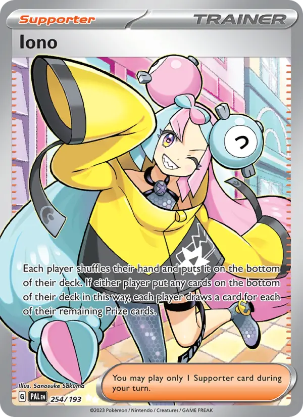 Iono Ultra Rare Pokemon card #254 from Paldea Evolved
