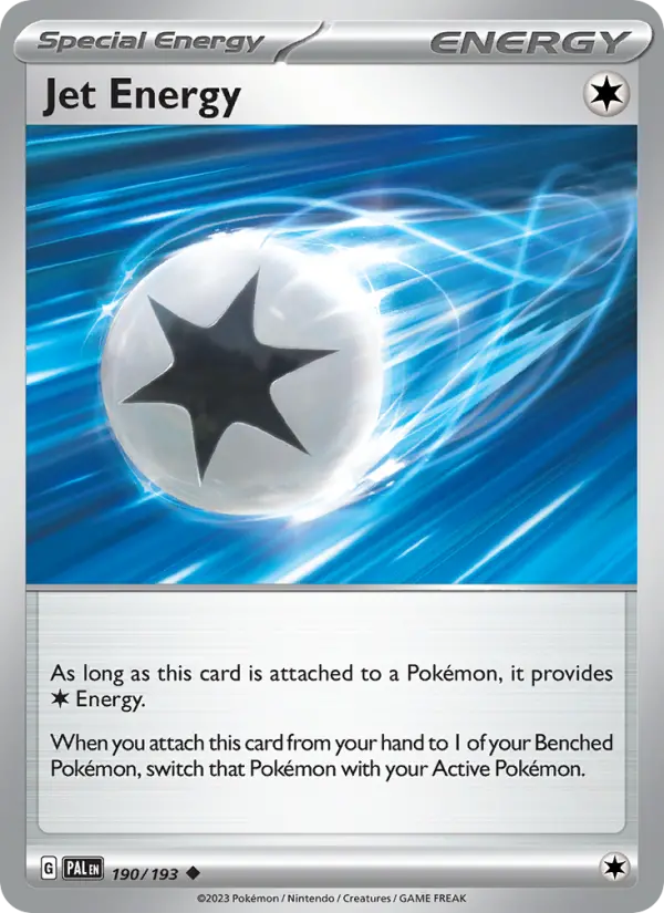 Jet Energy Uncommon Pokemon card #190 from Paldea Evolved