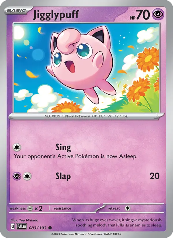 Jigglypuff Common Pokemon card #083 from Paldea Evolved