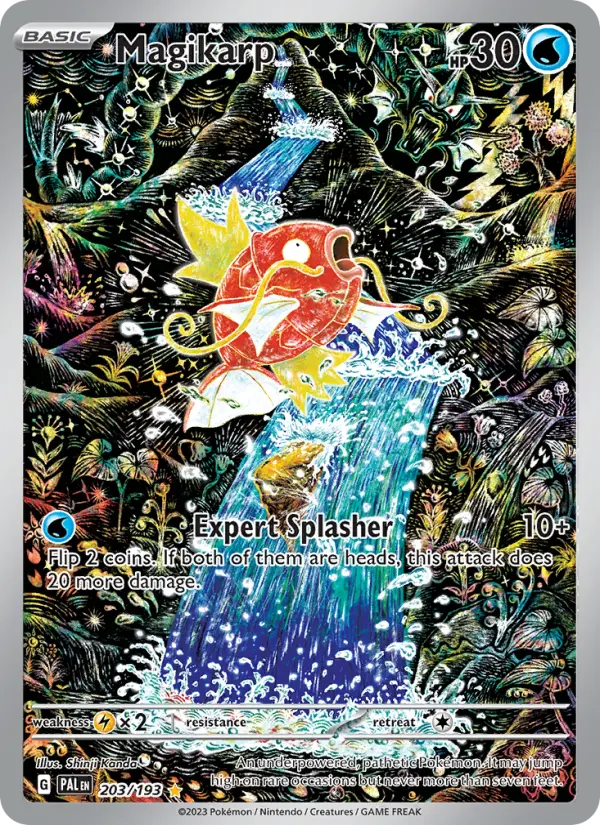 Magikarp Illustration rare Pokemon card #203 from Paldea Evolved