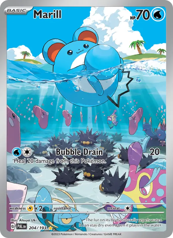 Marill Illustration rare Pokemon card #204 from Paldea Evolved