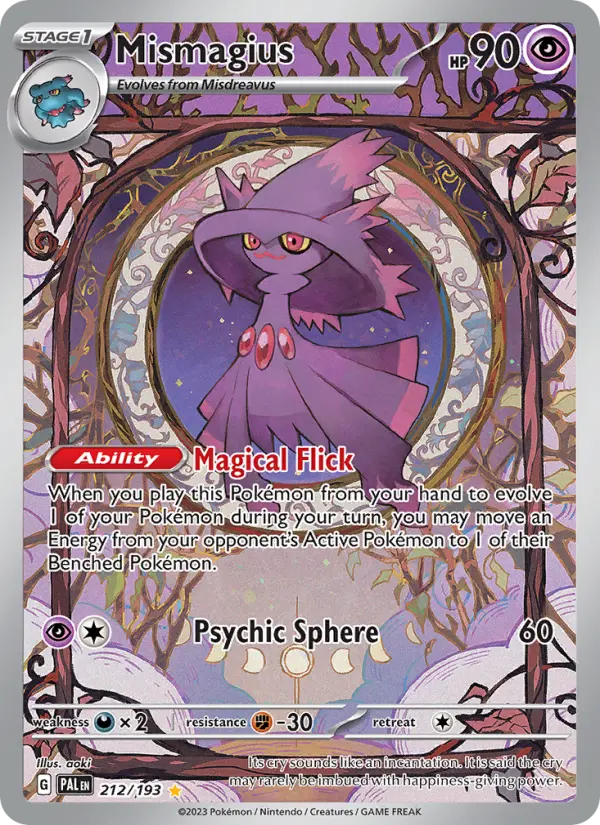 Mismagius Illustration rare Pokemon card #212 from Paldea Evolved