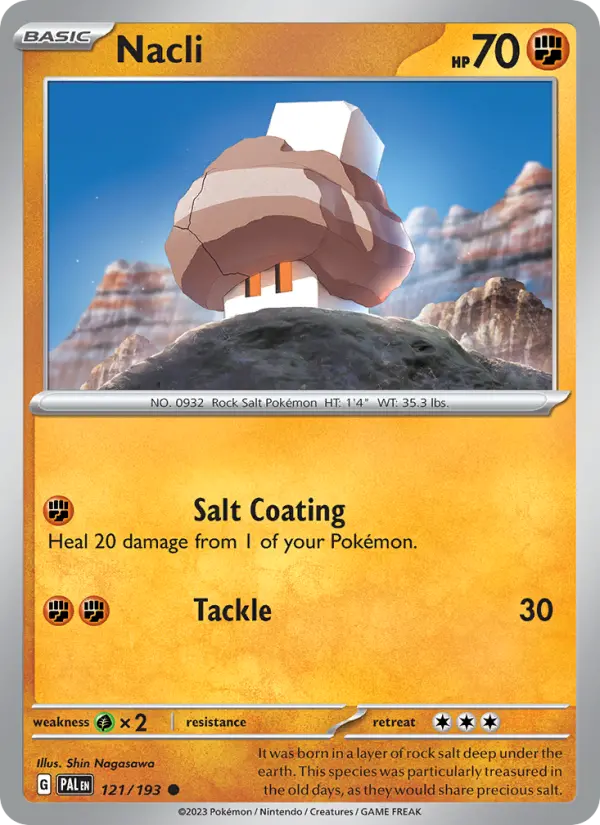 Nacli Common Pokemon card #121 from Paldea Evolved