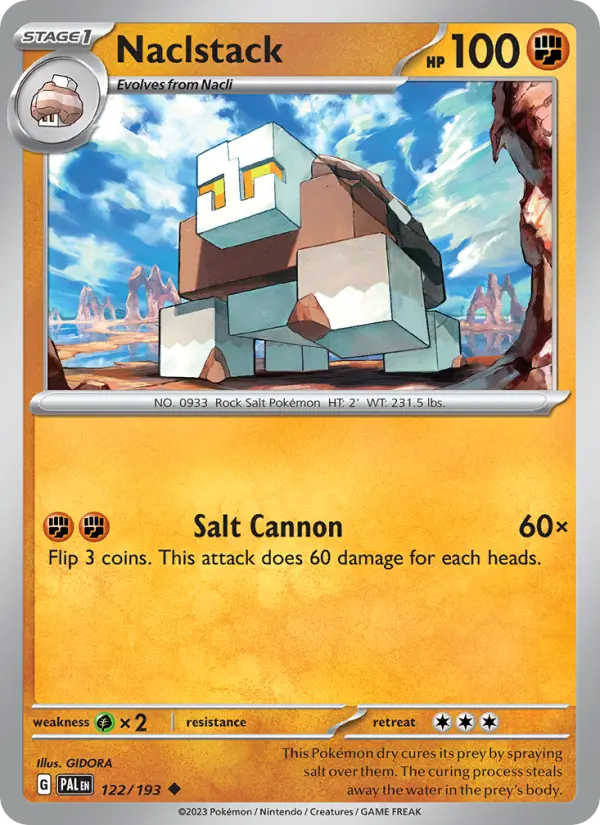 Naclstack Uncommon Pokemon card #122 from Paldea Evolved