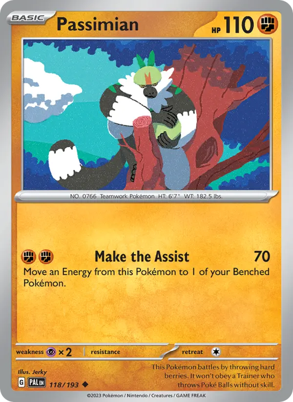 Passimian Uncommon Pokemon card #118 from Paldea Evolved
