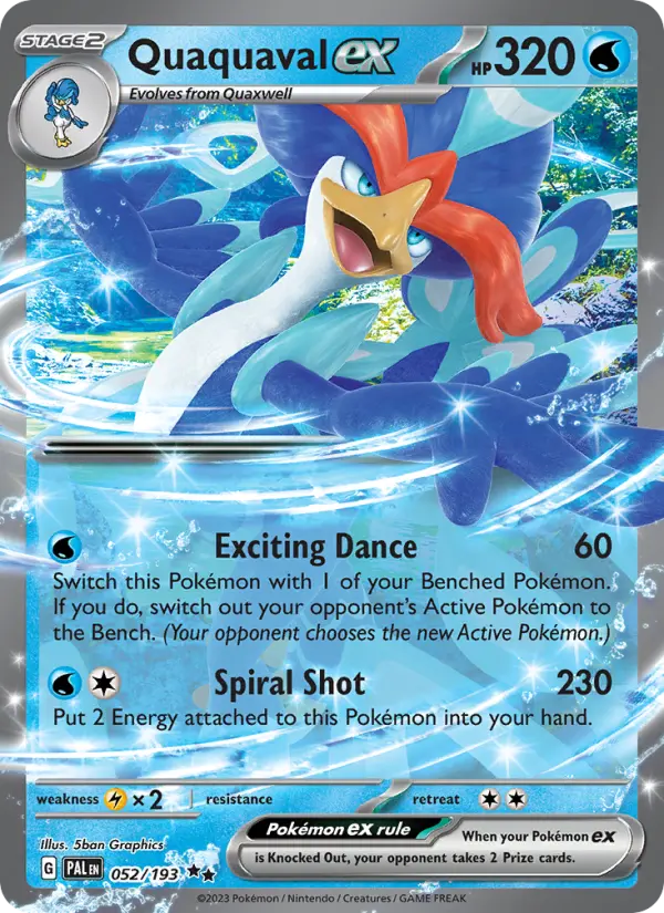 Quaquaval ex Double rare Pokemon card #052 from Paldea Evolved