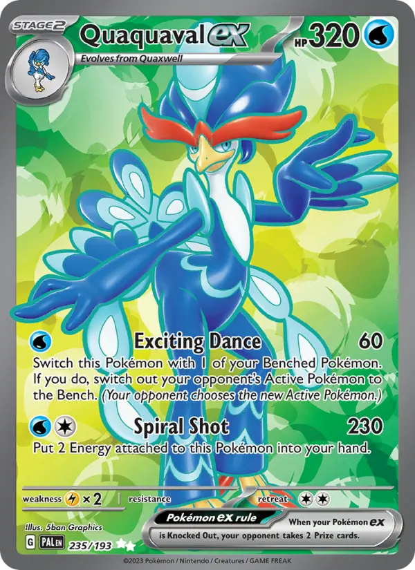 Quaquaval ex Ultra Rare Pokemon card #235 from Paldea Evolved