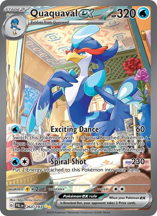 Quaquaval ex Special illustration rare Pokemon card #260 from Paldea Evolved