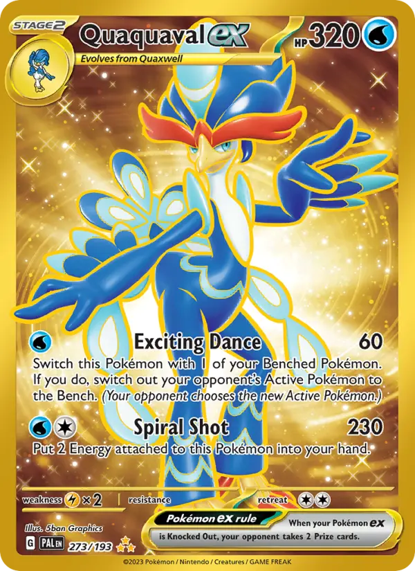 Quaquaval ex Hyper rare Pokemon card #273 from Paldea Evolved