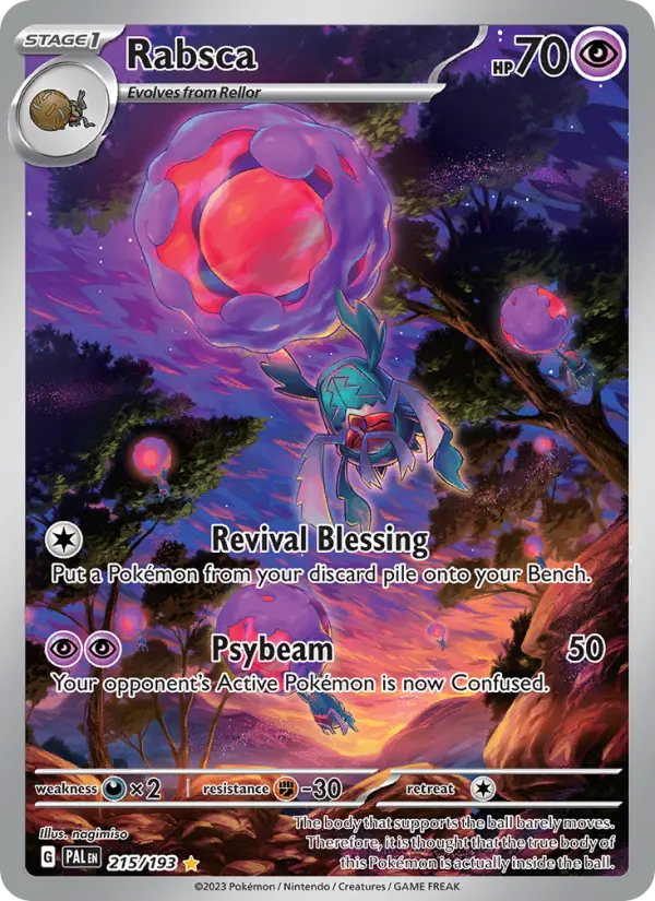 Rabsca Illustration rare Pokemon card #215 from Paldea Evolved
