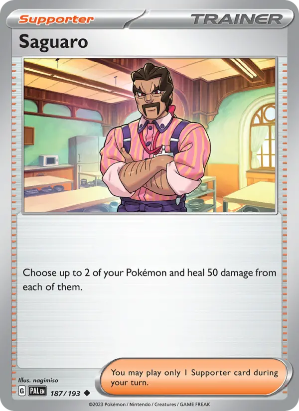 Saguaro Uncommon Pokemon card #187 from Paldea Evolved