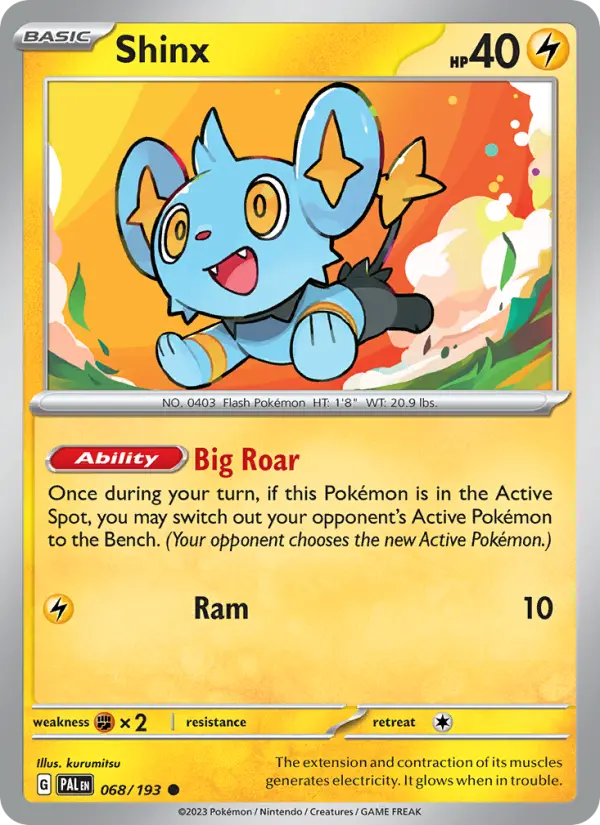 Shinx Common Pokemon card #068 from Paldea Evolved