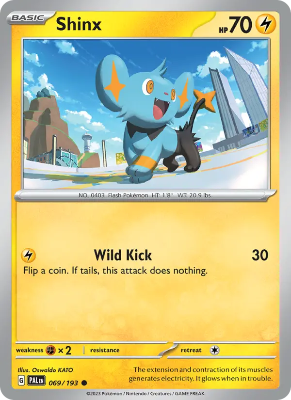 Shinx Common Pokemon card #069 from Paldea Evolved