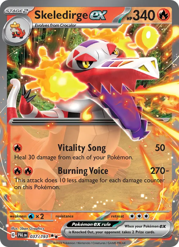 Skeledirge ex Double rare Pokemon card #037 from Paldea Evolved