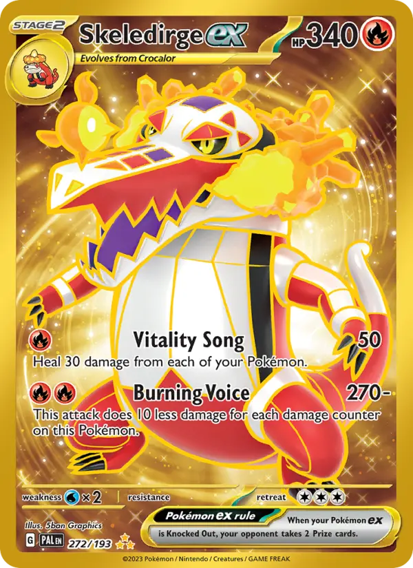 Skeledirge ex Hyper rare Pokemon card #272 from Paldea Evolved