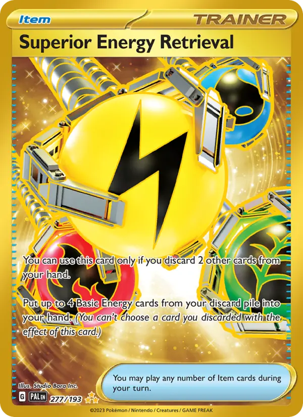 Superior Energy Retrieval Hyper rare Pokemon card #277 from Paldea Evolved