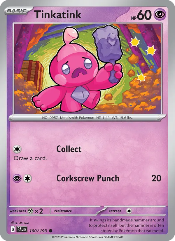Tinkatink Common Pokemon card #100 from Paldea Evolved