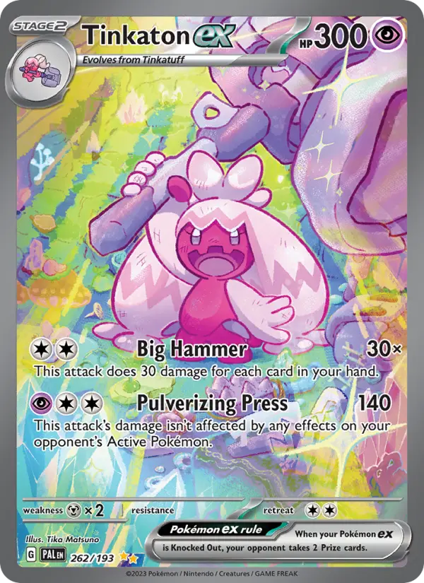 Tinkaton ex Special illustration rare Pokemon card #262 from Paldea Evolved