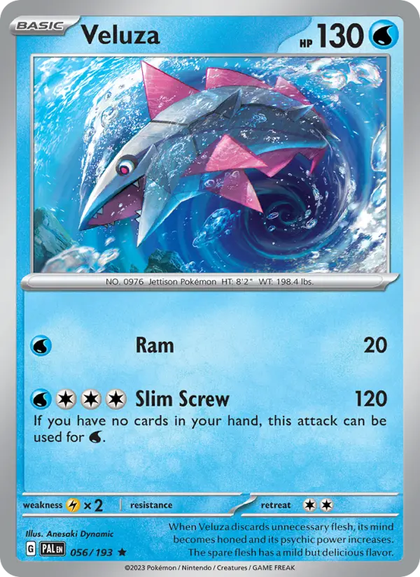 Veluza Rare Pokemon card #056 from Paldea Evolved