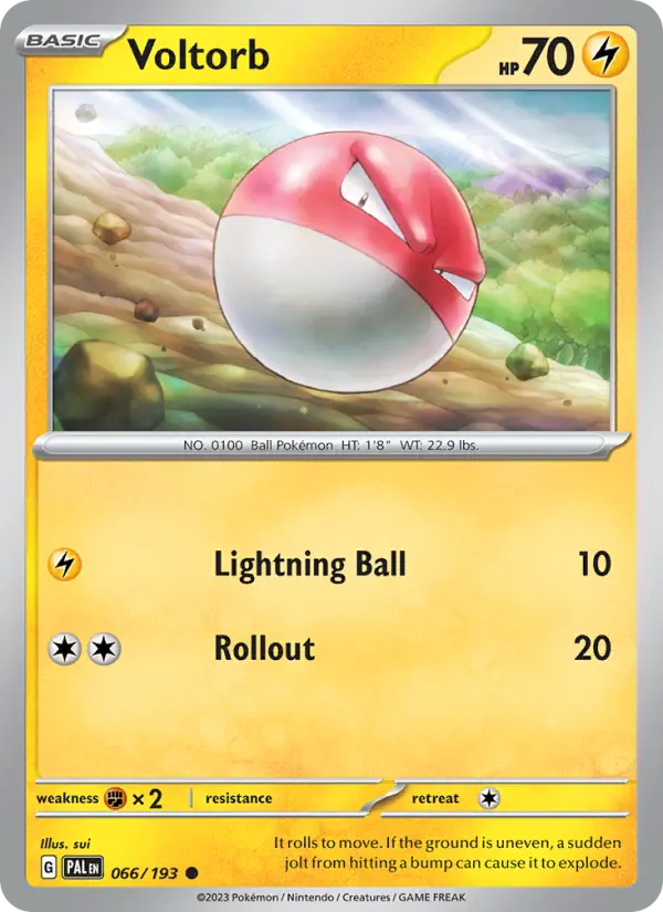 Voltorb Common Pokemon card #066 from Paldea Evolved