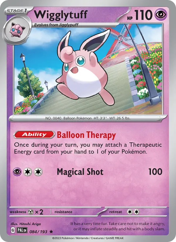 Wigglytuff Rare Pokemon card #084 from Paldea Evolved